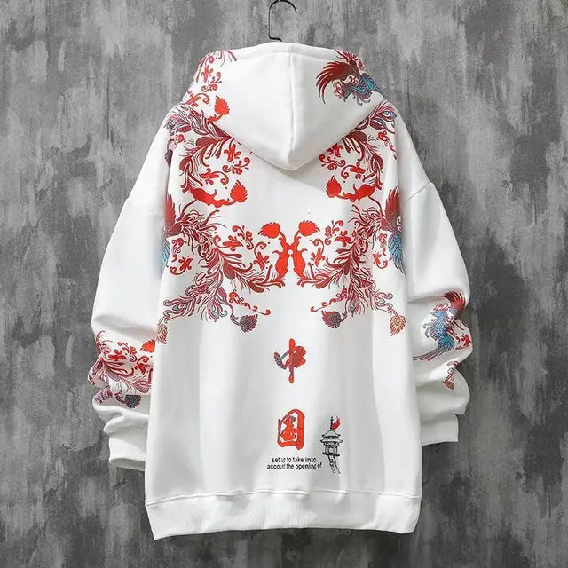 Anime Graphic Hoodie Women Black White Casual Streetwear Everyday Fashion Top