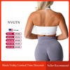 Ribbed Seamless Halter Bra Spandex Women's Fitness Elastic Top Breathable Breast Enhancement Sports Bra