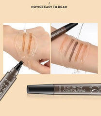 4-Point Eyebrow Pencil Waterproof Liquid Eyebrow Pen Long Lasting Cosmetic Microblade Brow Pencil Mascara Makeup