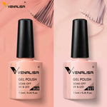 2-Pieces x 7.5ml Nude Color Gel Base Coat & No-Wipe Top Coat Soak Off UV LED Gel Nail Polish Cosmetics Nail Art Manicure Nail Varnish