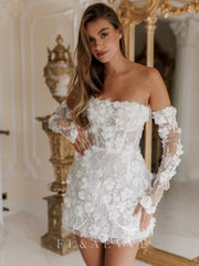 Woman wearing a white lace dress in an elegant interior setting