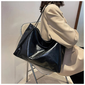 Tote Bag Fashion Underarm Pouch Large Capacity Soft PU Leather Shoulder Bag Retro Crossbody Bag Casual Portable Large Bag