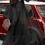 Elegant Vintage Lace Fairy Dress Long Sleeve Long Chic Party Dress