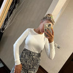 Women's Sweater Fall Winter Apparel Pullovers Long Sleeve Tube Knitted Top