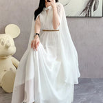 New Fashion Luxurious White Long Dress Sleeveless High-End Vintage Elegant Party Evening Prom Wedding Guest Dresses