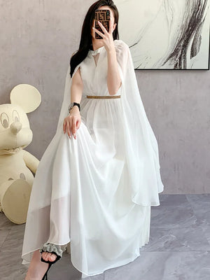 New Fashion Luxurious White Long Dress Sleeveless High-End Vintage Elegant Party Evening Prom Wedding Guest Dresses