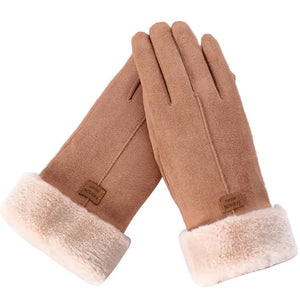 Women's Winter Touchscreen Gloves with Faux Fur Lining