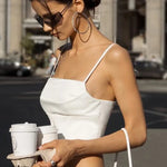 Spaghetti Strap Tank Top Sexy Backless Bandage Skinny Crop Top Spring/Summer Elegant Lace Up Party Women's Camis