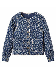 Blue Flower Print Jacket