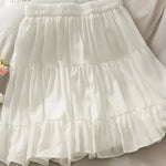 Sexy High Waist Slim Pleated A-Line Mini Skirt New Fashion Casual Short Black / White Skirt