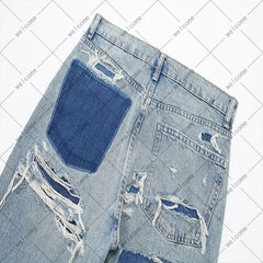 Distressed Blue Jeans back pockets
