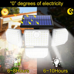 Solar Outdoor Light LED Solar Security Flood Lighting with 3 Modes Adjustable Lighting Head for Garage Garden Yard with Motion Sensor Remote Control Option