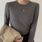 Women's Sweater Fall Winter Apparel Pullovers Long Sleeve Tube Knitted Top