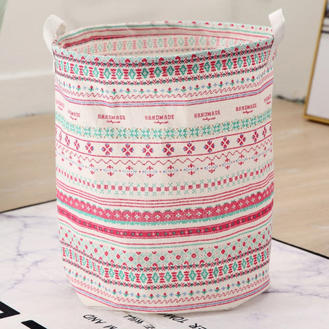 Laundry Basket Cotton Linen Large Foldable Waterproof Hamper Clothes Organizer Home Accessory