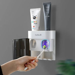 Wall Mountable Automatic Toothpaste Squeezer Toothpaste Dispenser Magnetic Toothbrush Holder Toothpaste Rack Bathroom Accessories