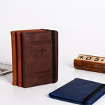 PU Leather Passport Wallet Travel Document Card Holder