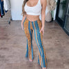 High Waist Flare Pants Casual Party Street Slim Trousers Female She Her Plus Size Retro Floral Print Bottoms