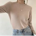 Women's Sweater Fall Winter Apparel Pullovers Long Sleeve Tube Knitted Top