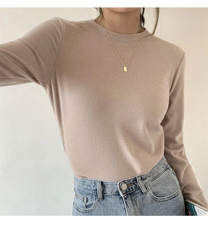 Women's Sweater Fall Winter Apparel Pullovers Long Sleeve Tube Knitted Top