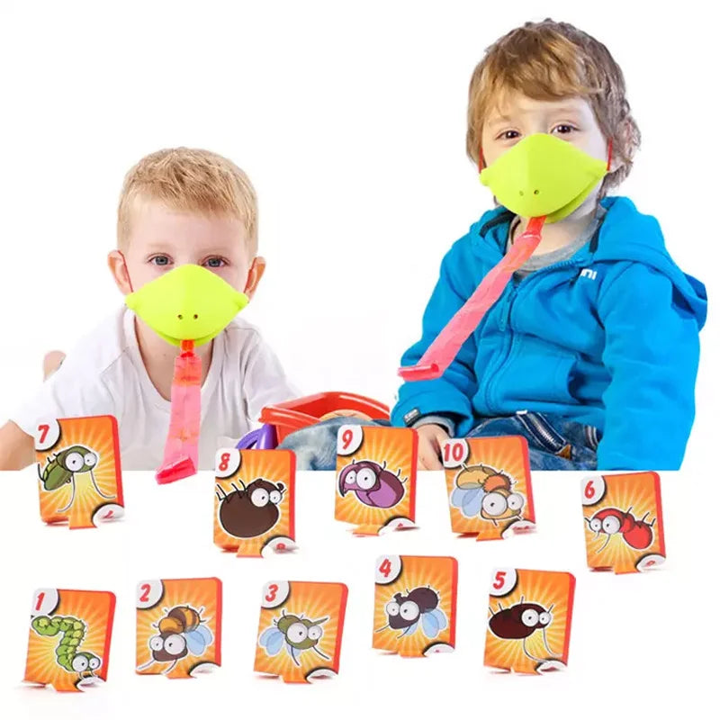 Frog Tongue Slap Game Lizard Mask Wagging Tongue Lick Cards Board Games for Children Family Party Toys Anti-Stress Funny Desktop Game Toys Gift for Kids