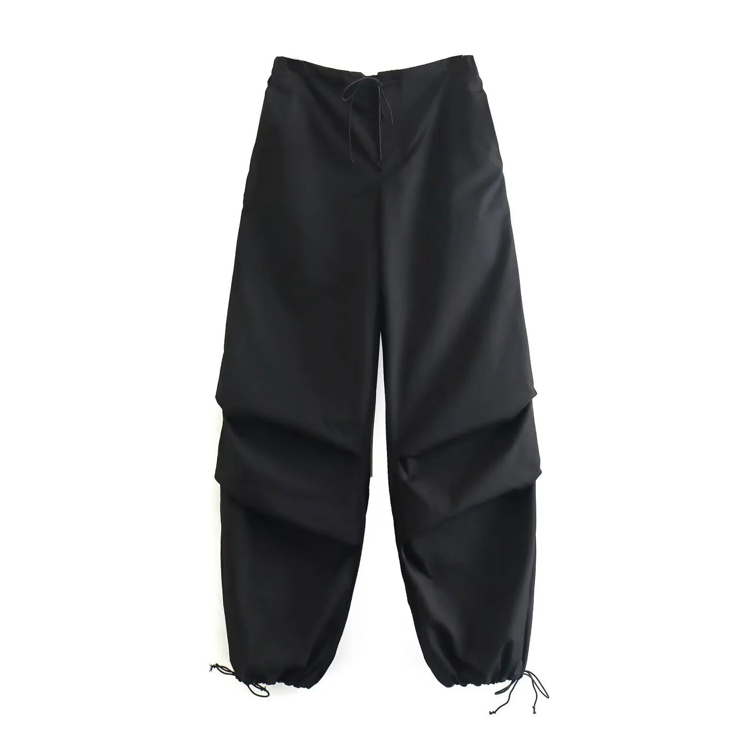 Women's Vintage Parachute Pants Chic Drawstring Trousers