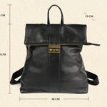 Genuine Leather Anti-Theft Bag with Lock Unisex Large Vintage Backpack Large Capacity Handbag