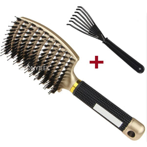 Untangling Hair Brush Scalp Massage Hair Nylon Bristle Hairbrush Anti-Static Hair Brush Professional Salon Brush for Hairdressing Styling