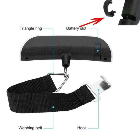Digital Luggage Scale Hanging 50kg 110lb Portable Electronic Travel Suitcase Weight Fishing Scale