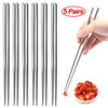 1/2/5 Pairs Chinese Chopsticks Stainless Steel Non-Slip Sushi Chopstick Korean Japanese Food Metal Sticks Kitchen Tableware Set