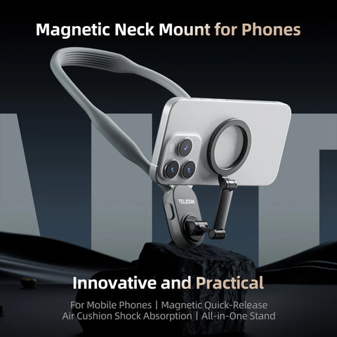 Phone Neck Mount Silicone Magnetic Quick Release Holder iPhone Samsung Huawei Xiaomi Hands-Free