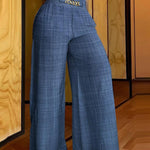 Women's Wide Leg Casual Pants with Chain Belt High Waist Long Pants Streetwear