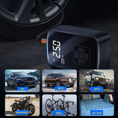 Wireless Car Tire Air Compressor Pump Electric Tire Inflator Pump for Motorcycle Bicycle Boat Auto