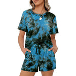 Women's Short Sleeve Lounge Wear Set Sleepwear Pajama Set