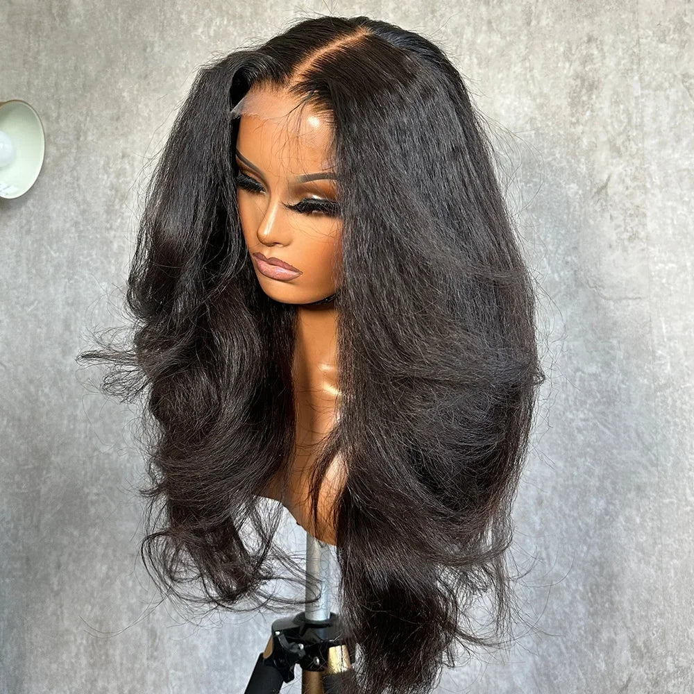 Luxury Kinky Straight Lace Front Wig – Natural Look, Full Volume & Soft Texture