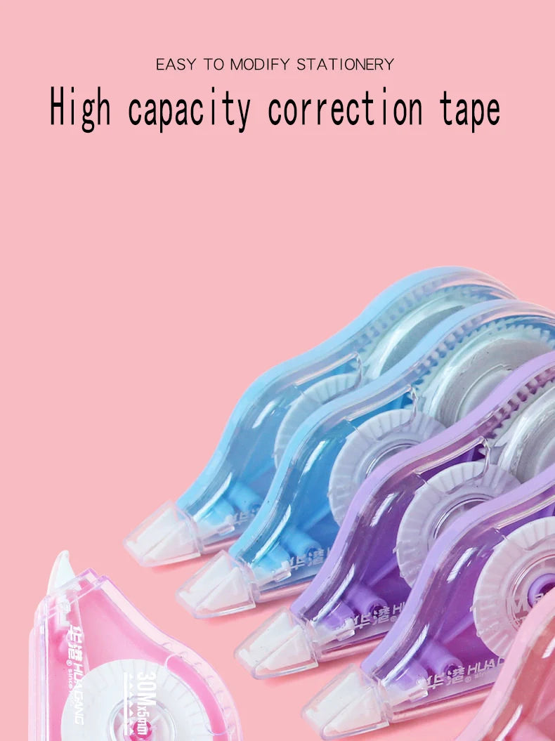 High Capacity Correction Tape - 6 Pack (2834.65 Inches Total) for Students White Color