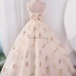 Elegant Floral Embroidered Ball Gown Formal Dress for Prom Wedding Guest