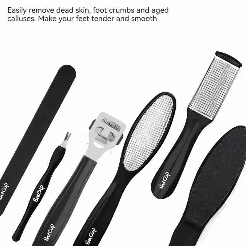 8-Piece Foot Grinder Brush Set Foot File Scraper Callus Remover Foot Shaver Foot Sanding Filing Pedicure Tool Set