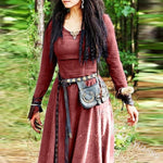 Medieval Dress Long Sleeve burgundy