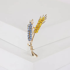 Women's Brooches Trendy Fashion 3-Color Rhinestone Ear of Wheat Lapel Pins Luxury Jewelry Accessories For Clothing
