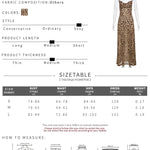 Leopard Print Satin Slip Dress – Sleeveless Cowl Neck Maxi Dress Spaghetti Strap Backless Ruffles Party Gown