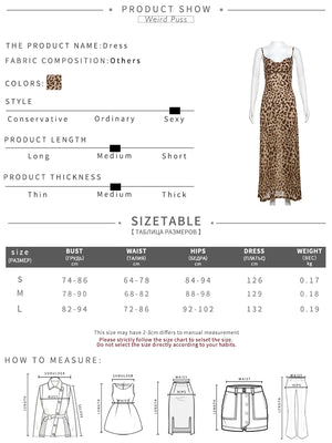 Leopard Print Satin Slip Dress – Sleeveless Cowl Neck Maxi Dress Spaghetti Strap Backless Ruffles Party Gown