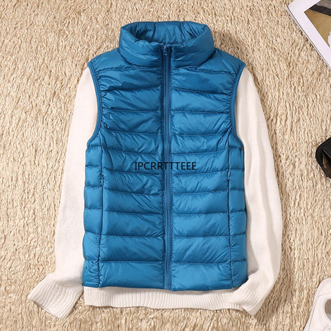 puffer vest blue