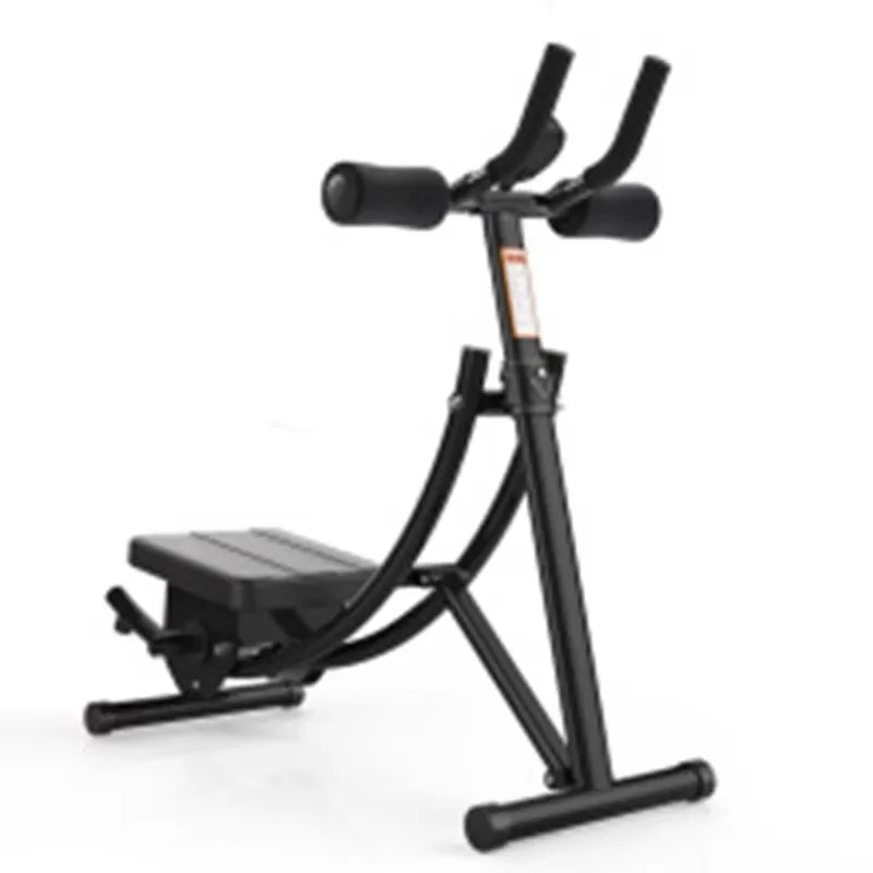 Black ab exercise machine on a white background