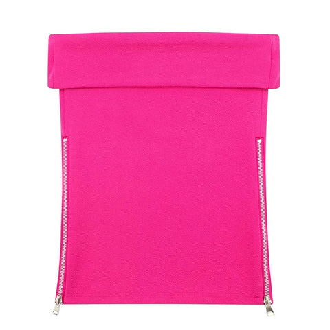 Strapless Tube Top Women Side Zipper Slit Casual Chic Everyday Fashion Top
