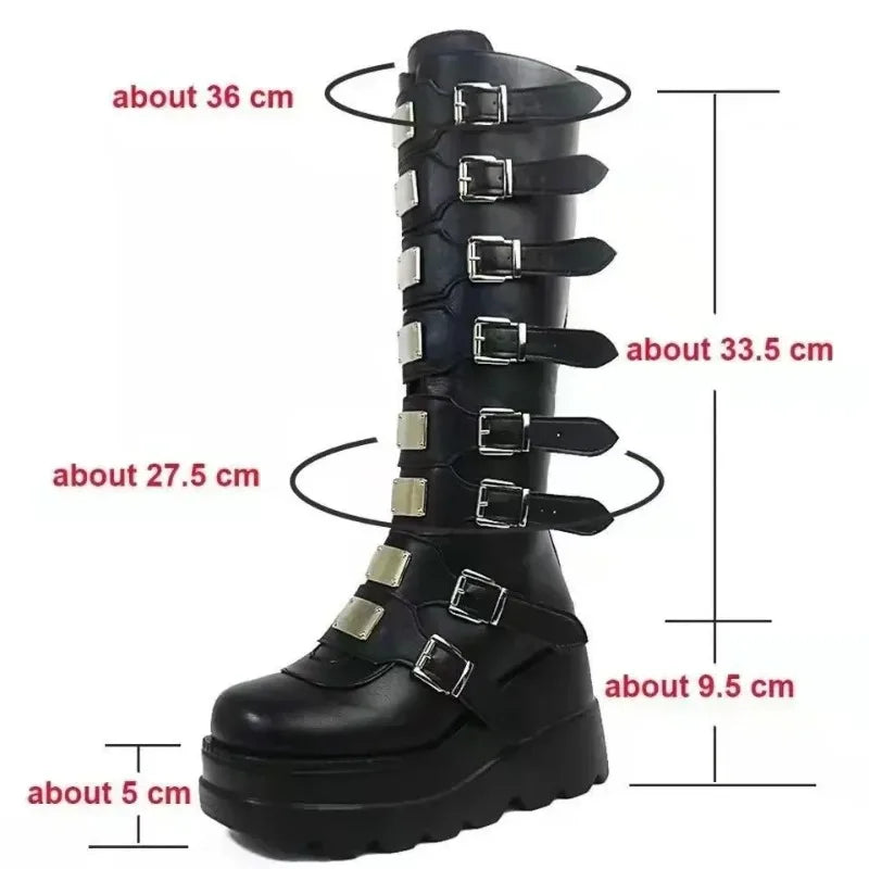 Calf High Boots black measurements