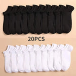 5/10 Pairs Unisex Ankle Socks Low Cut Non-Slip Ankle Socks Solid Color Casual Breathable