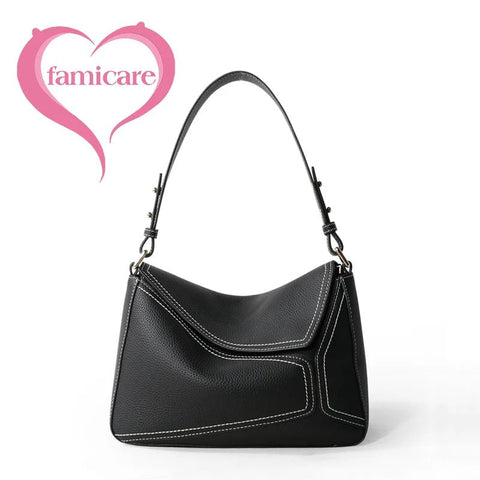 Shoulder Bag Women Soft Leather Flap Underarm Boutique Design Crossbody Messenger Handbag Purse