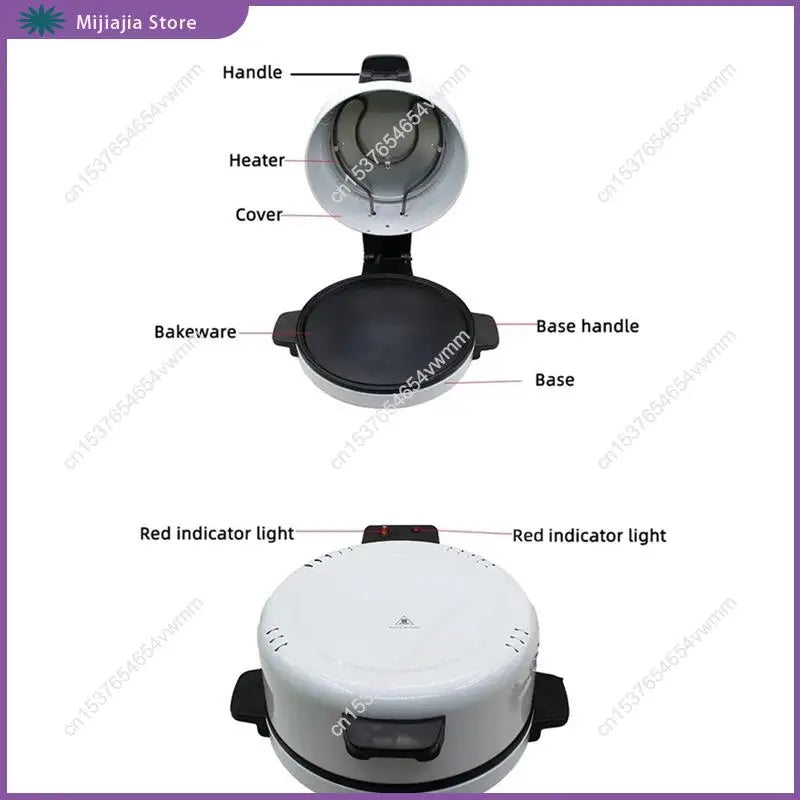 Diagram of a portable stove with labeled parts on a white background.
