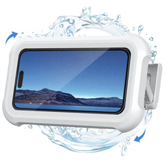 Waterproof Shower Phone Holder with 480° Rotation, Angle Adjustable, Wall Mounted Phone Holder for Bathroom Kitchen, Up to 6.8 Inch Phone