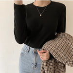 Women's Sweater Fall Winter Apparel Pullovers Long Sleeve Tube Knitted Top